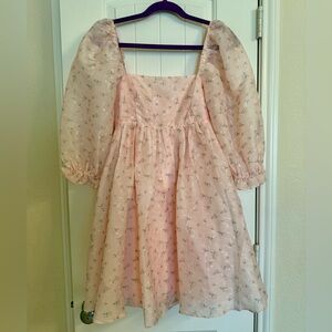 Altar'd State Blush Floral Babydoll Dress